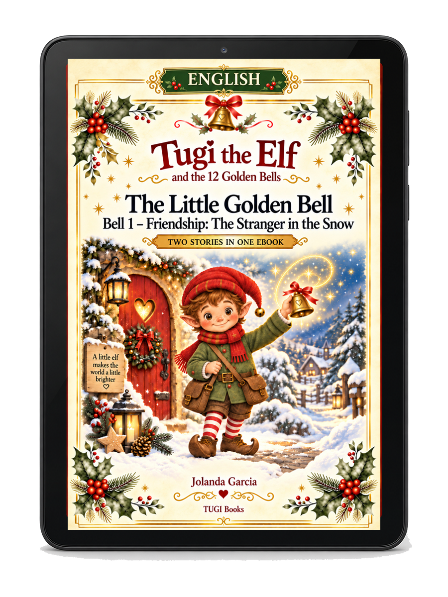 Tugi the Elf Bell 1 - Friendship. The Stranger in teh Snow story on an e-reader