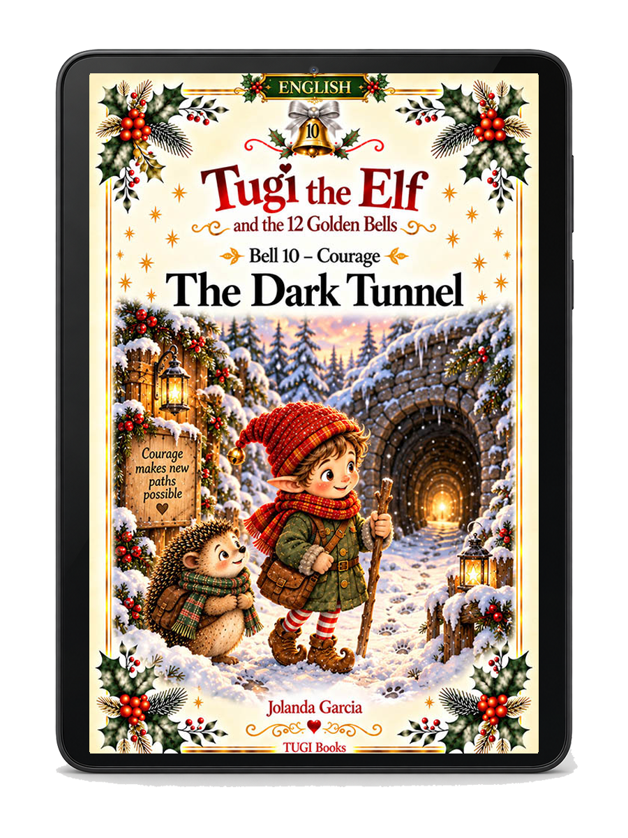 Tugi the Elf Bell 10 - Courage. The Dark Tunne story on an e-reader