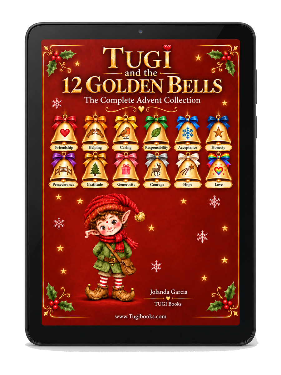Tugi and the 12 Golden Bells Complete Advent Collection on an e-reader