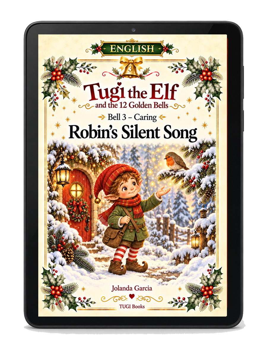 Tugi the Elf Bell 1 - Friendship. The Stranger in teh Snow story on an e-reader