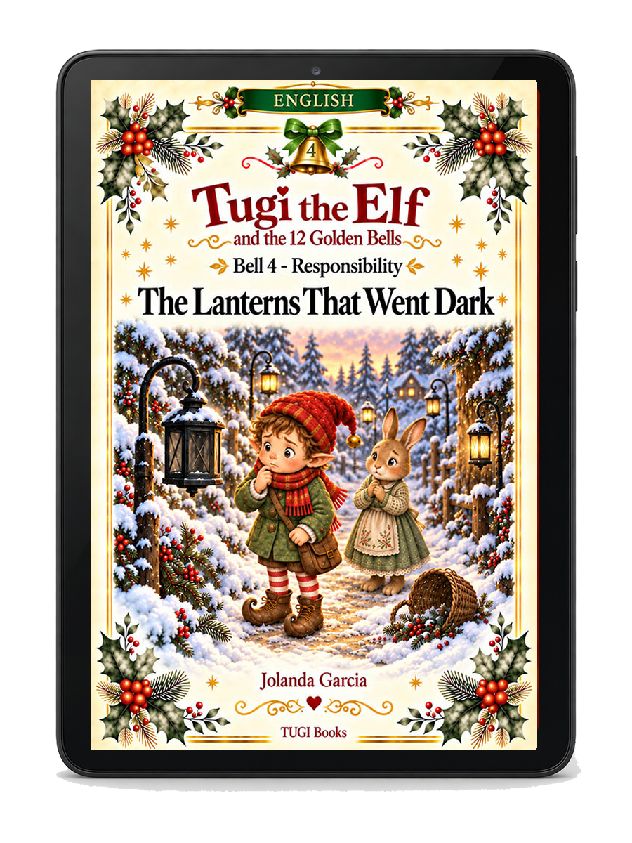 Tugi the Elf Bell 1 - Friendship. The Stranger in teh Snow story on an e-reader