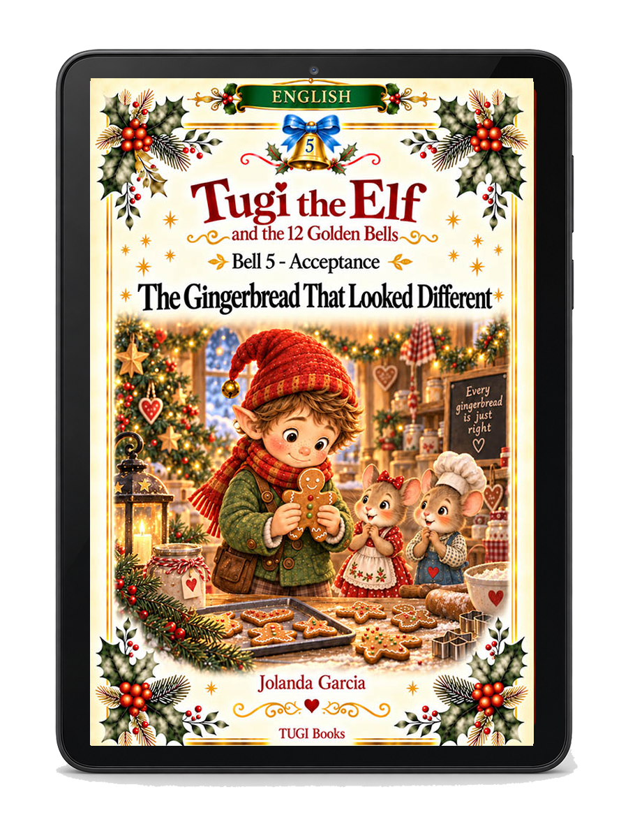 Tugi the Elf Bell 1 - Friendship. The Stranger in teh Snow story on an e-reader