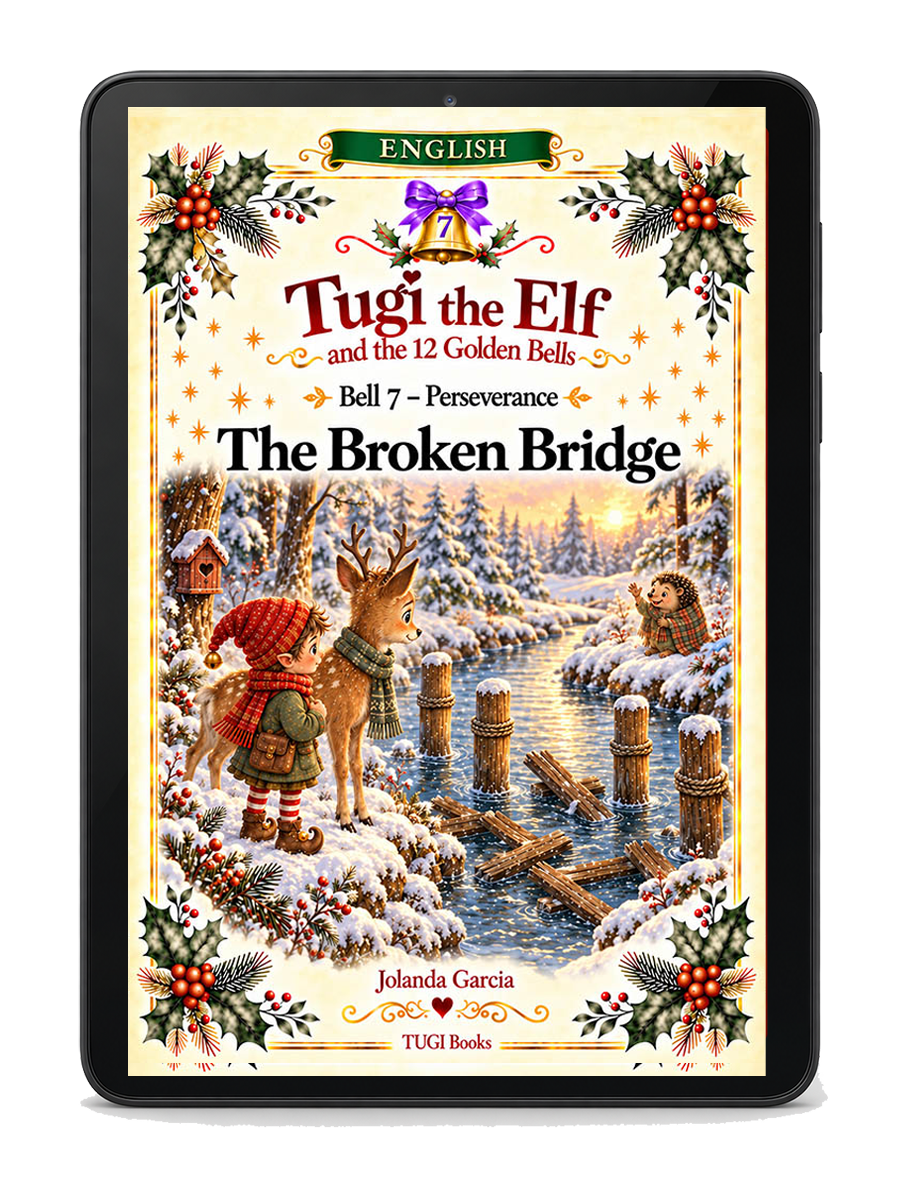 Tugi the Elf Bell 1 - Friendship. The Stranger in teh Snow story on an e-reader