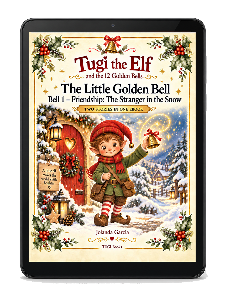 Bell 1, The Stranger in the Snow, shown on an e-reader