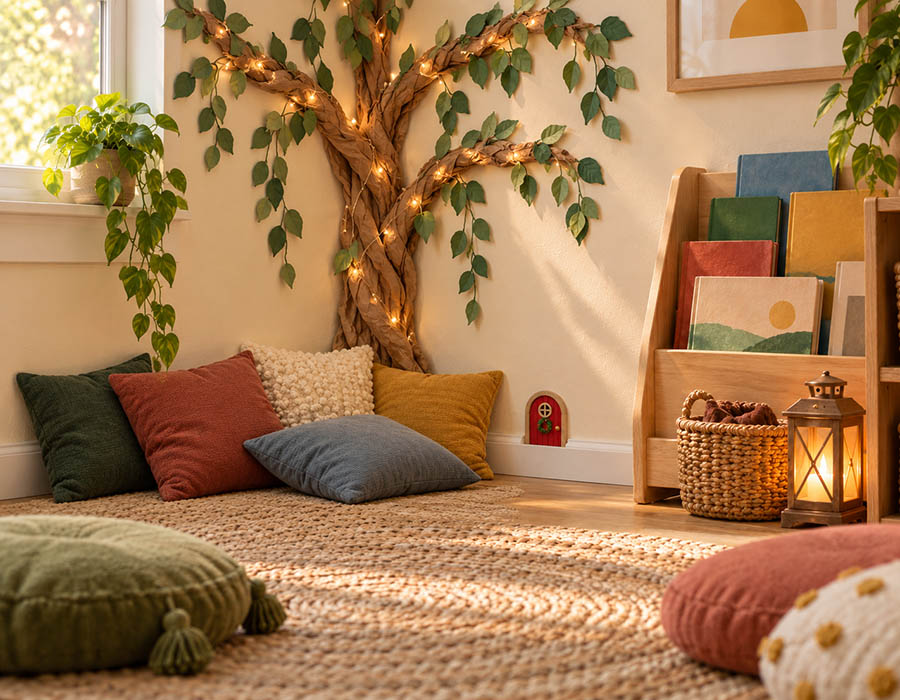 Little Red Door in a preschool classroom reading area