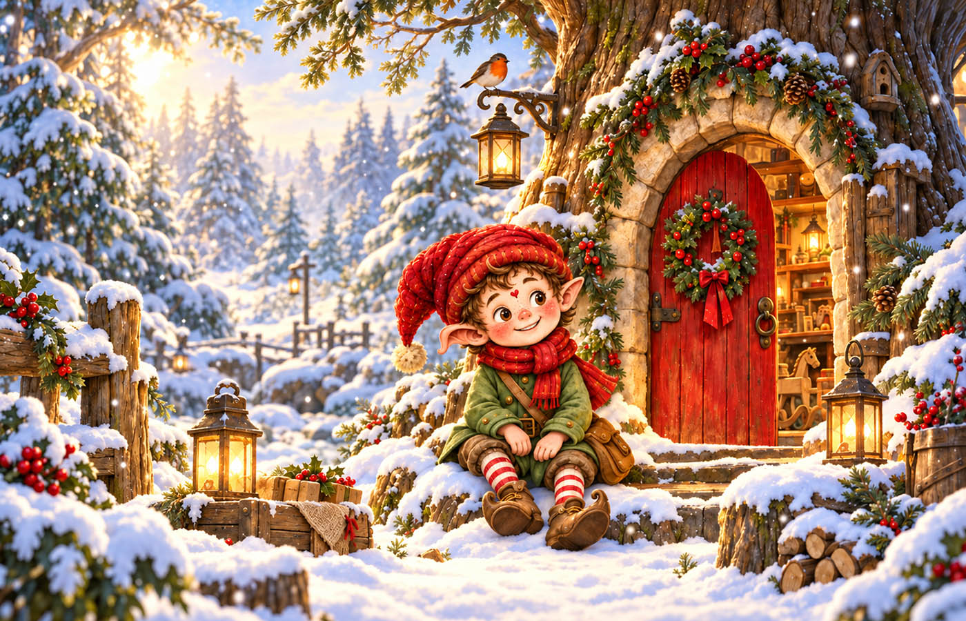 Tugi in the snowy Whispering Forest